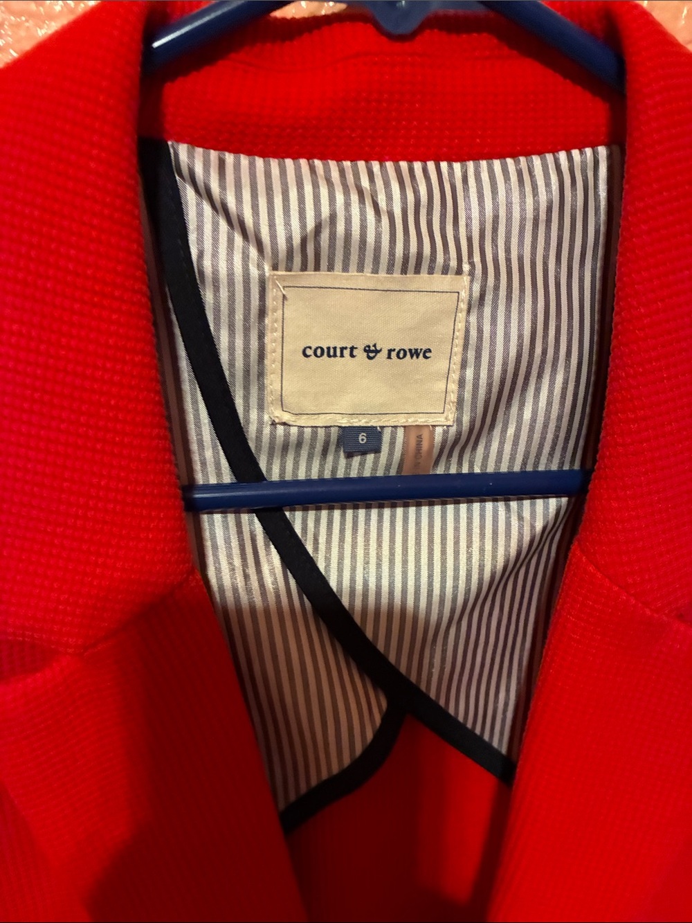 COURT & ROWE Bright Red Single-Button Blazer - Picture 2 of 10